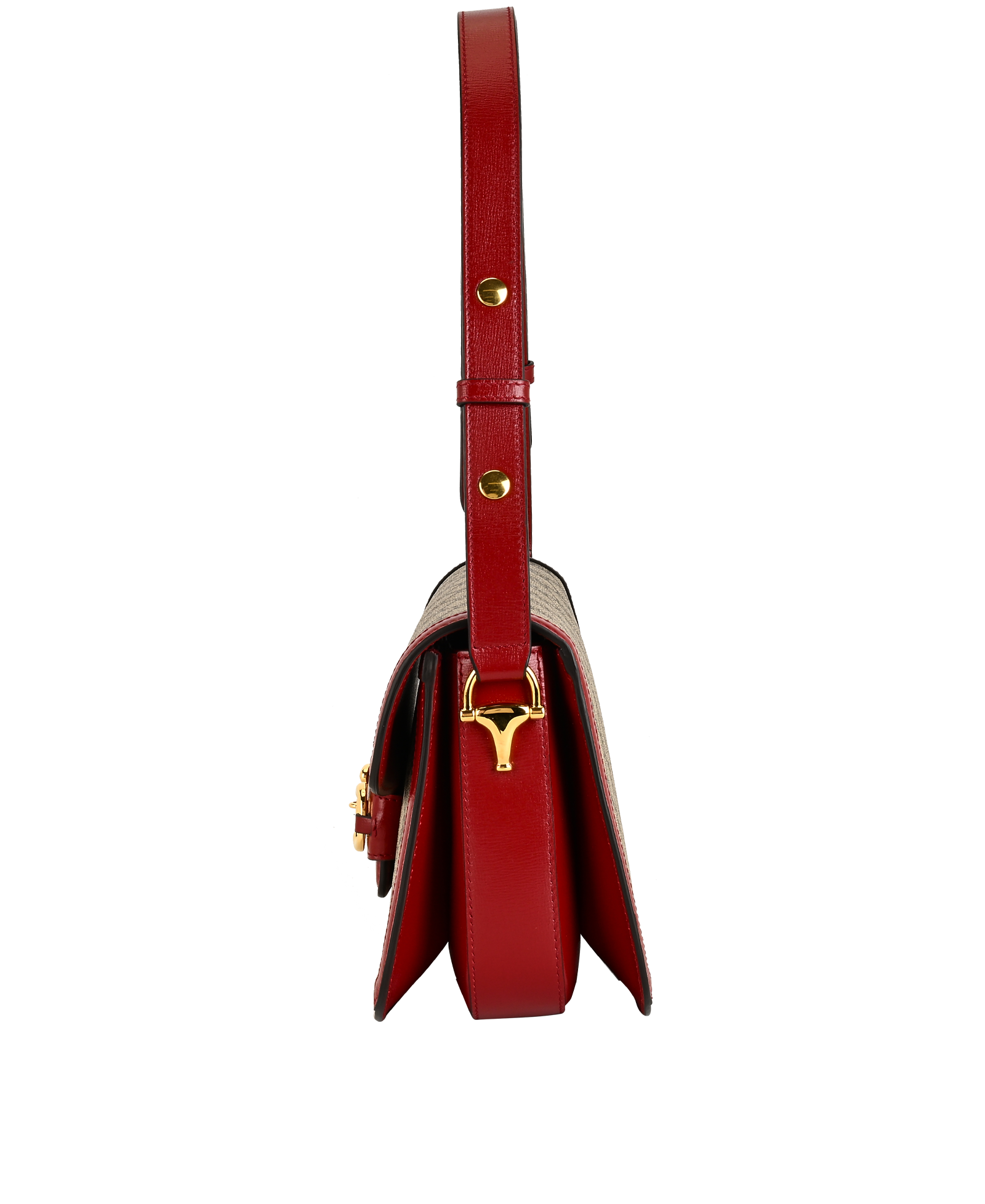 Horsebit 1955 GG Supreme Shoulder Bag, &pound;1,500, Handbags, Brown/Red, Canvas/Leather, Bottom view